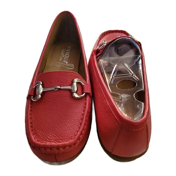 Aerosoles Dark Pink Leather Loafers, Woman's Flats NIB - Picture 2 of 3